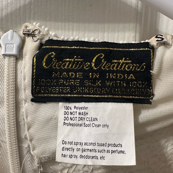 Vintage Creative Creations silk beaded black & white rose sequin dress - Picture 4 of 12